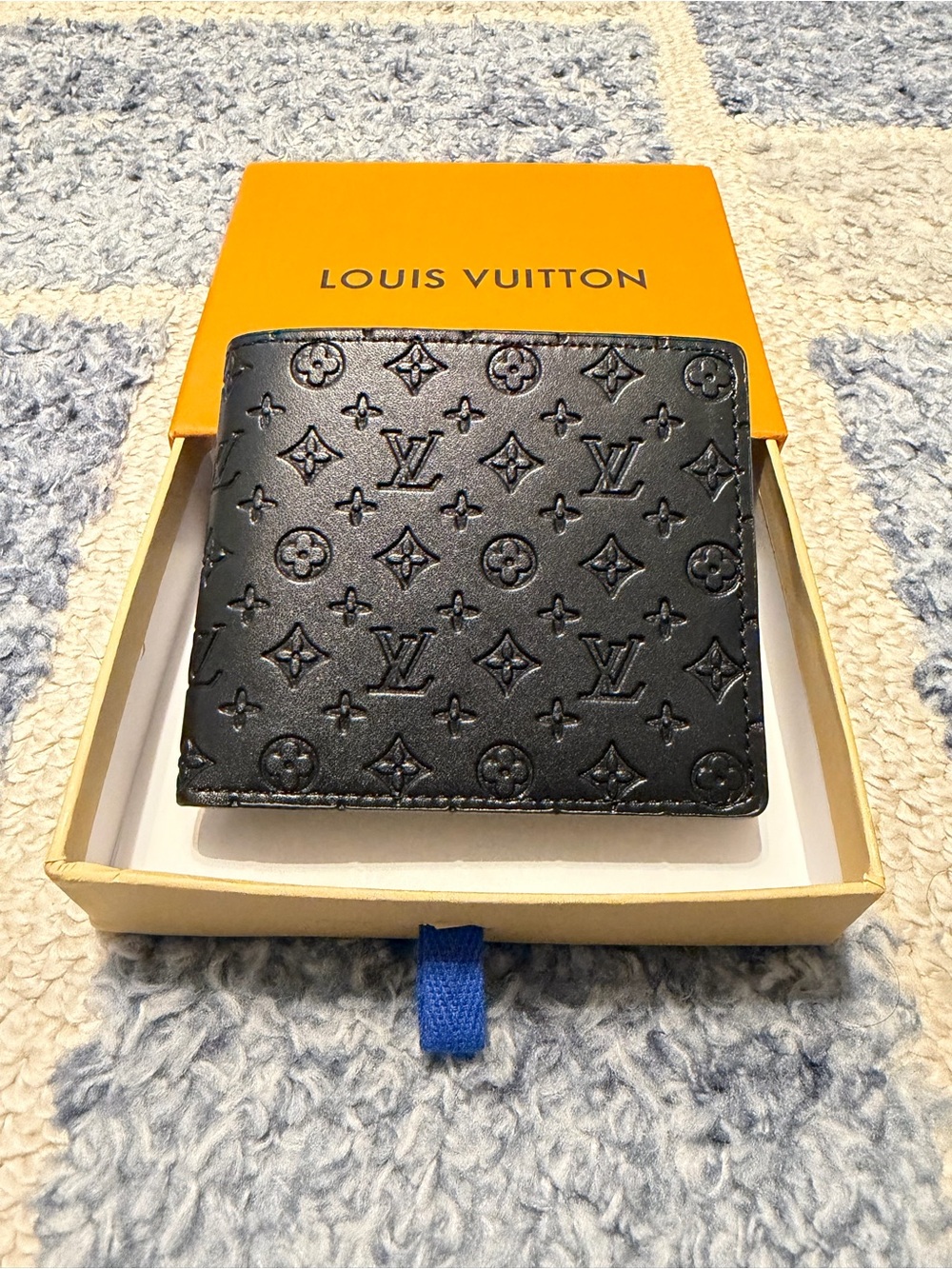 Louis Vuitton Black Monogram Embossed Leather Wallet